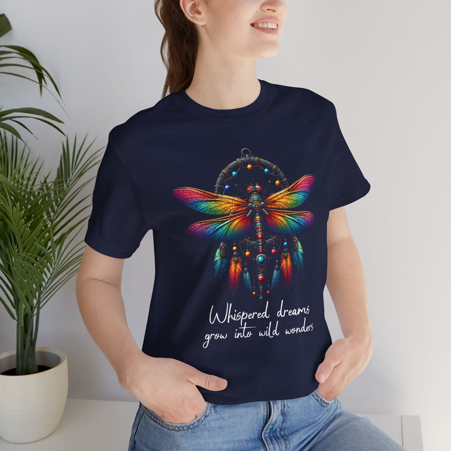 Dreamcatcher Dragonfly Jersey T-Shirt | Boho-Inspired Design