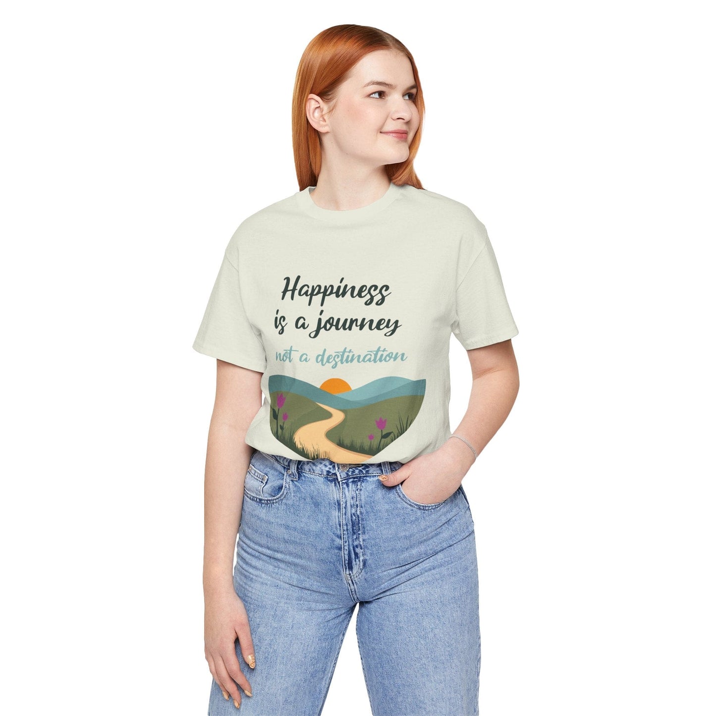 Happiness Journey Unisex Tee - Inspirational Short Sleeve Shirt