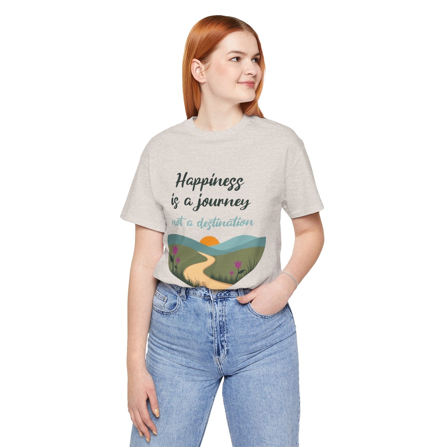 Happiness Journey Unisex Tee - Inspirational Short Sleeve Shirt