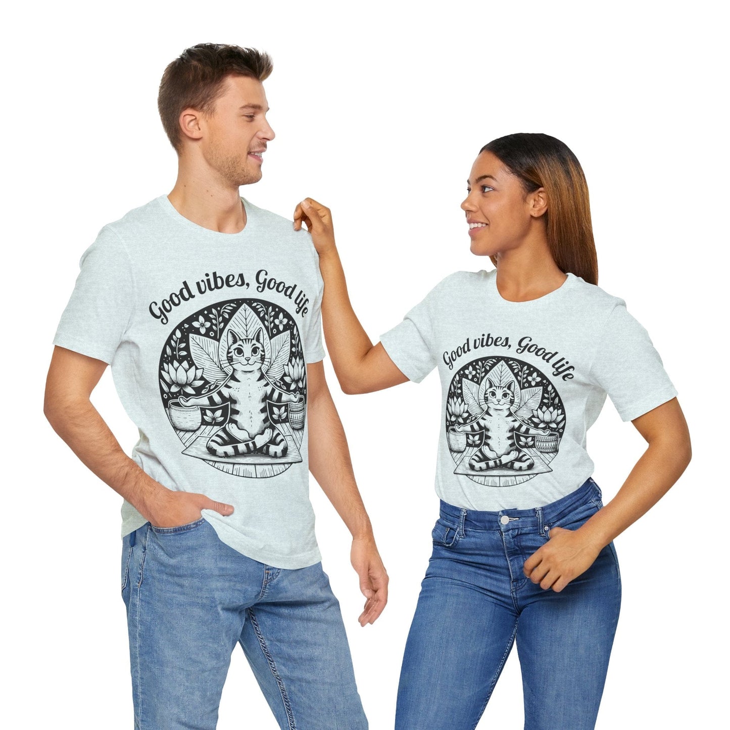 Good Vibes, Good Life Cat Tee | Fun & Positive Style