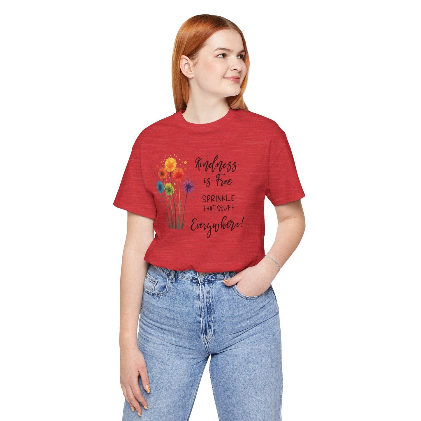 Kindness is Free Floral Tee – Unisex Short Sleeve Shirt for Positive Vibes