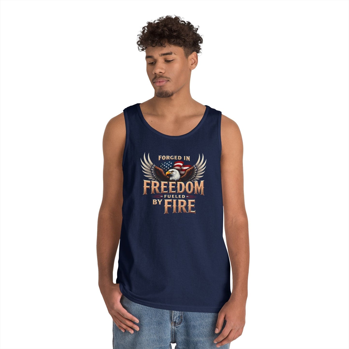Freedom Fueled Fire Unisex Tank | Bold & Empowering Design