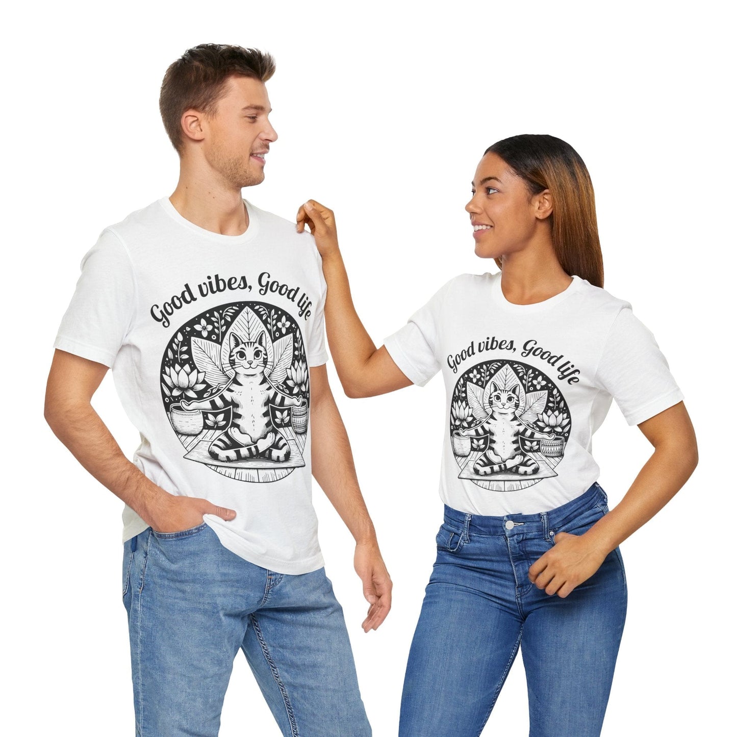 Good Vibes, Good Life Cat Tee | Fun & Positive Style