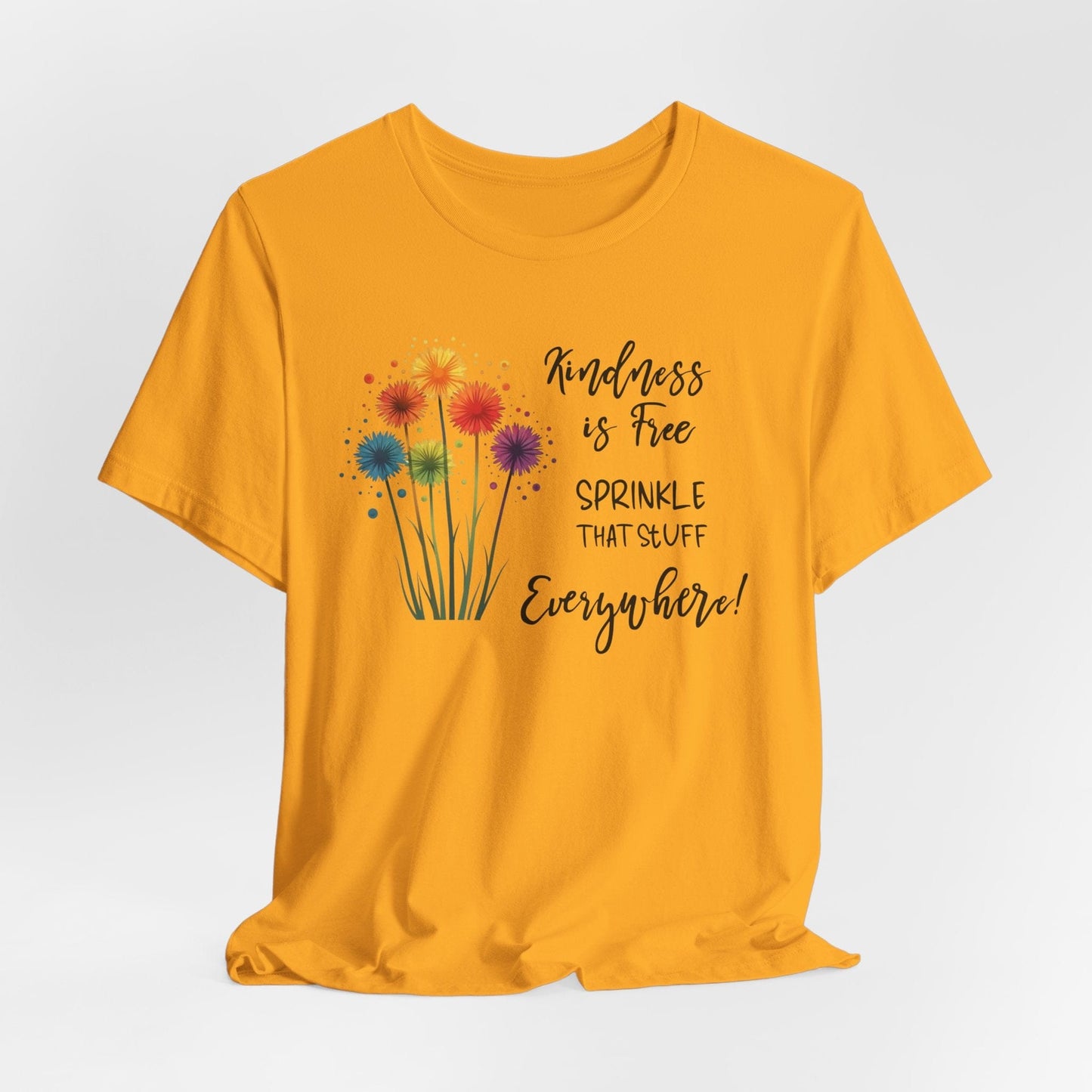Kindness is Free Floral Tee – Unisex Short Sleeve Shirt for Positive Vibes