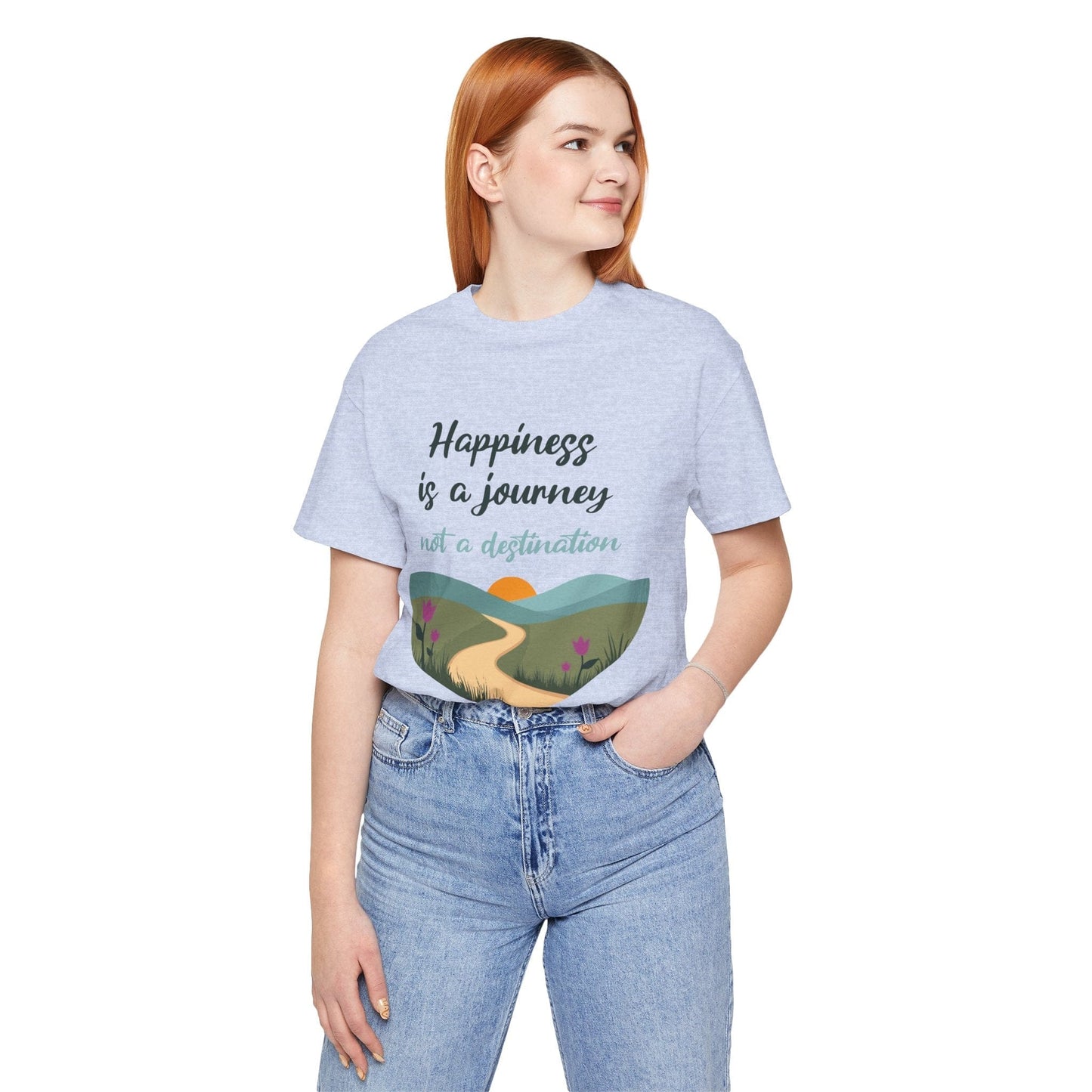 Happiness Journey Unisex Tee - Inspirational Short Sleeve Shirt