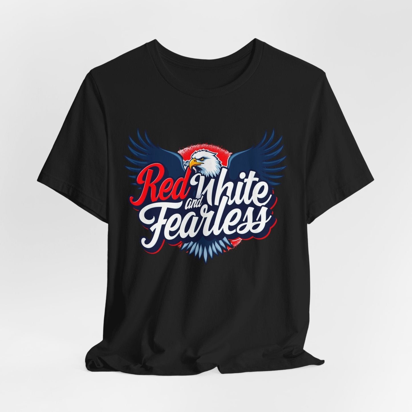 Red, White, and Fearless Unisex Jersey Tee | Bold & Patriotic Shirt