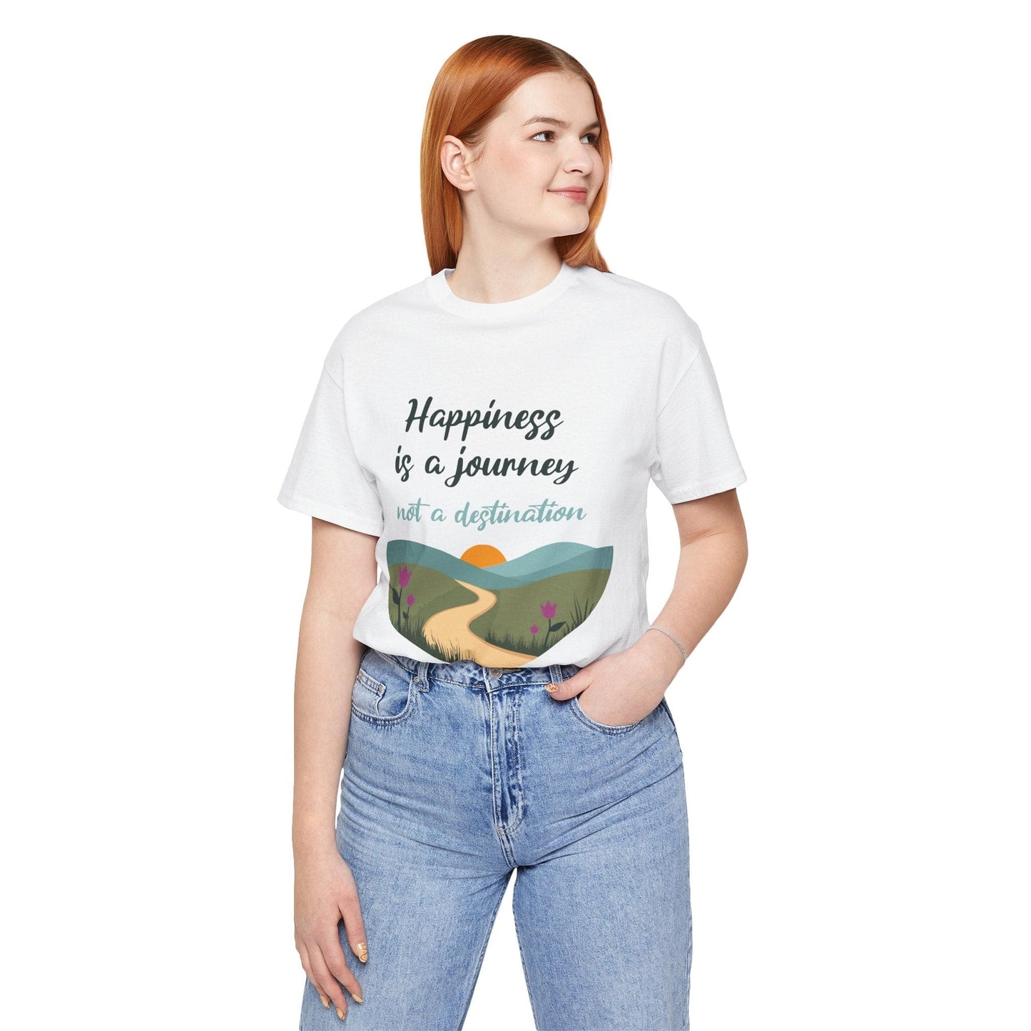 Happiness Journey Unisex Tee - Inspirational Short Sleeve Shirt