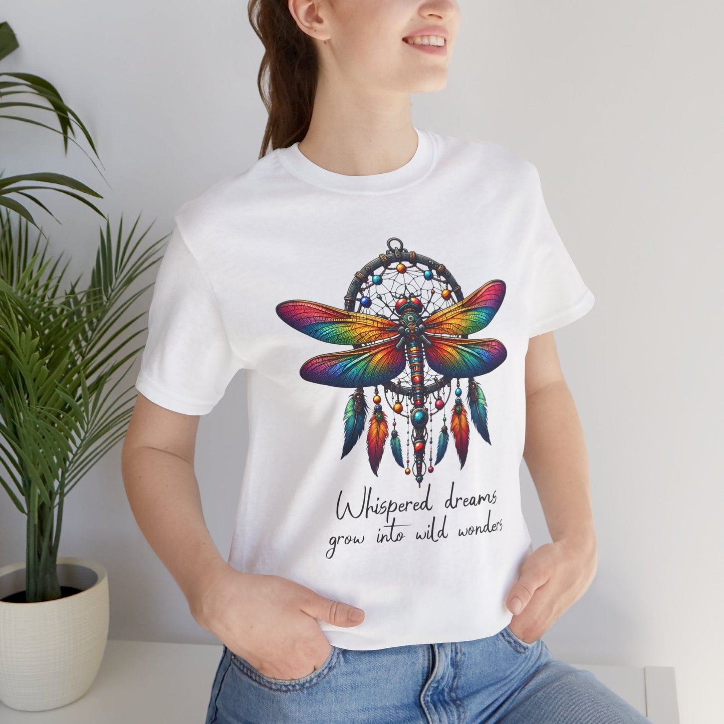 Dreamcatcher Dragonfly Jersey T-Shirt | Boho-Inspired Design