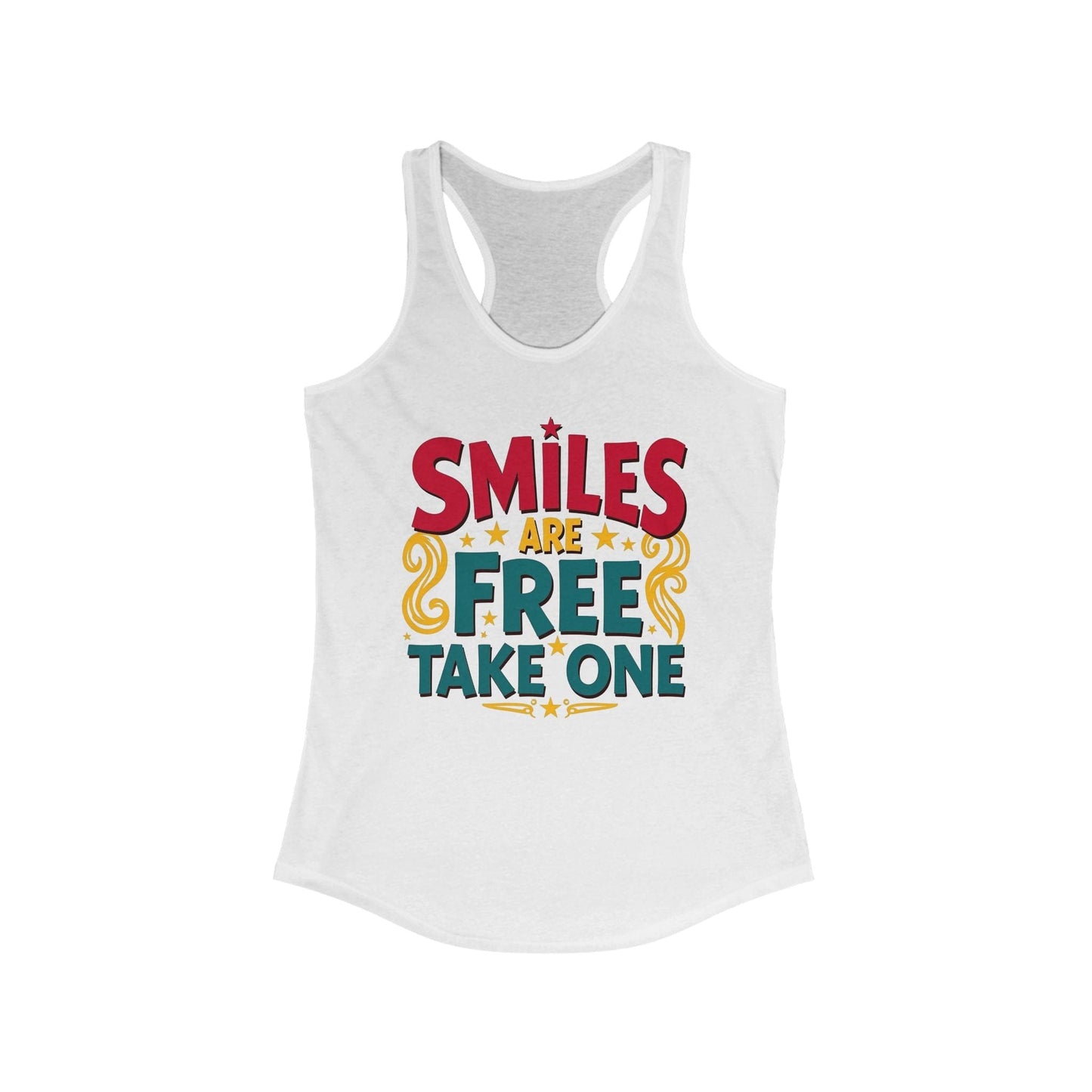 Smiles Are Free Racerback Tank | Retro Design | Fun & Comfortable