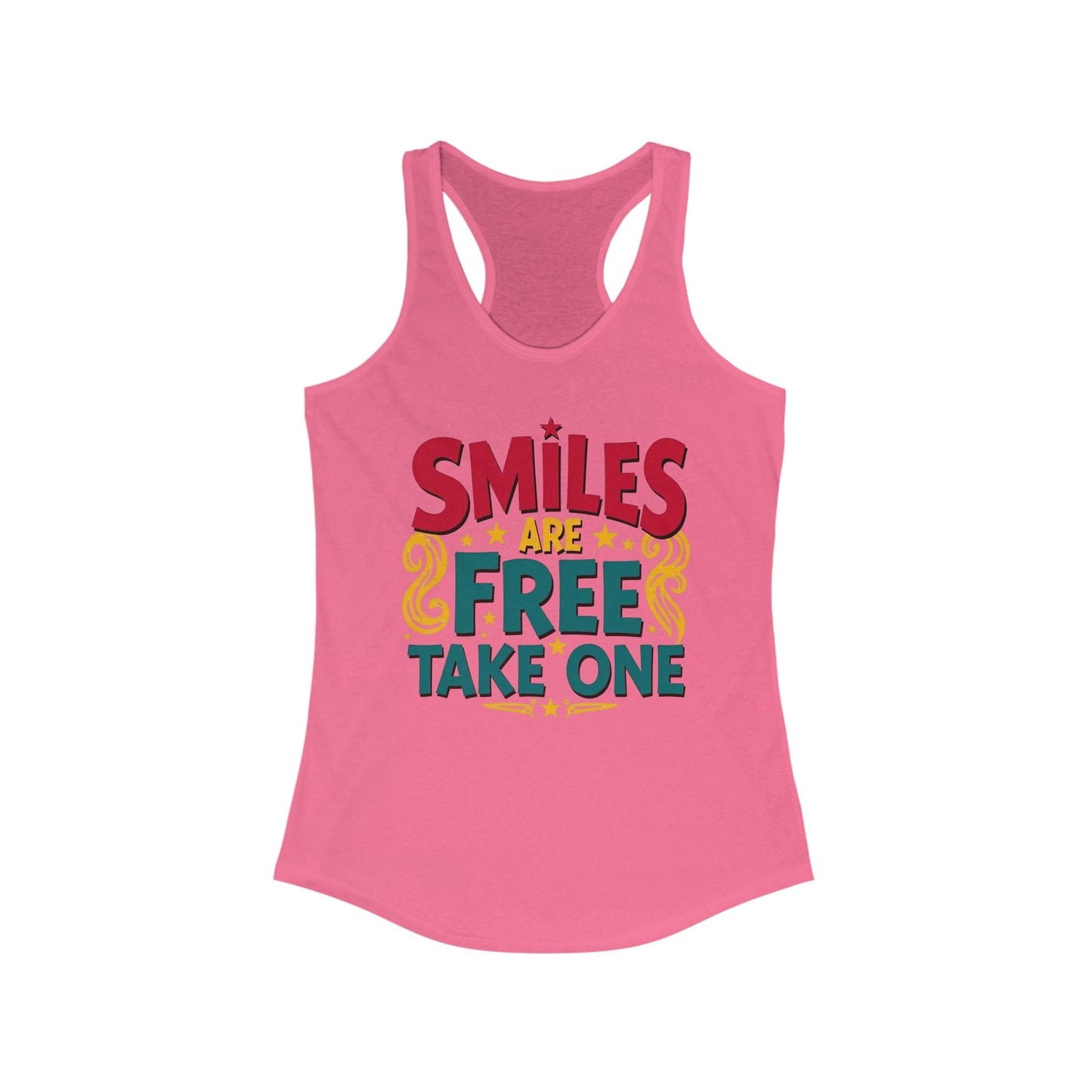 Smiles Are Free Racerback Tank | Retro Design | Fun & Comfortable