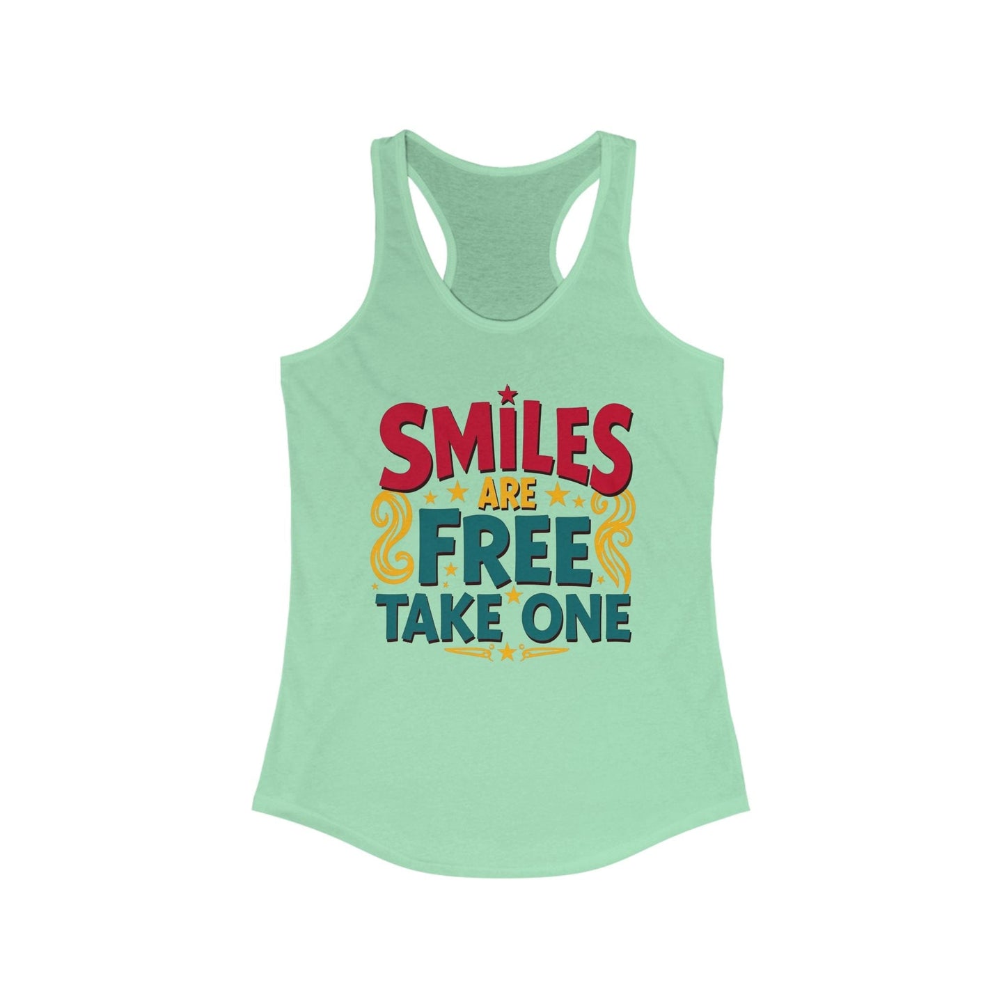 Smiles Are Free Racerback Tank | Retro Design | Fun & Comfortable