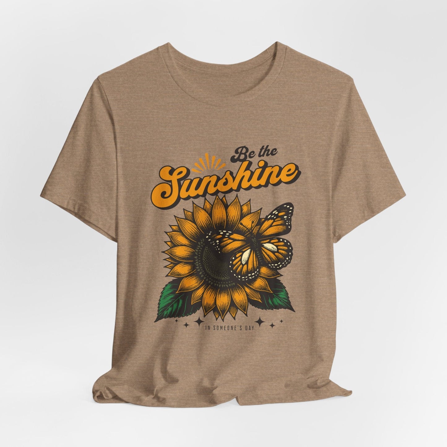"Be the Sunshine" Sunflower Unisex Tee | Inspirational Floral Shirt