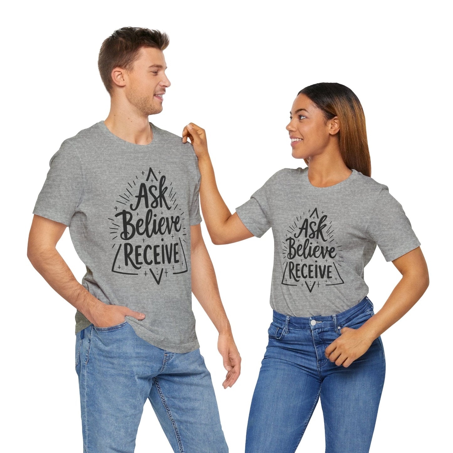 Motivational Unisex Tee - 'Ask Believe Receive' Inspirational Shirt