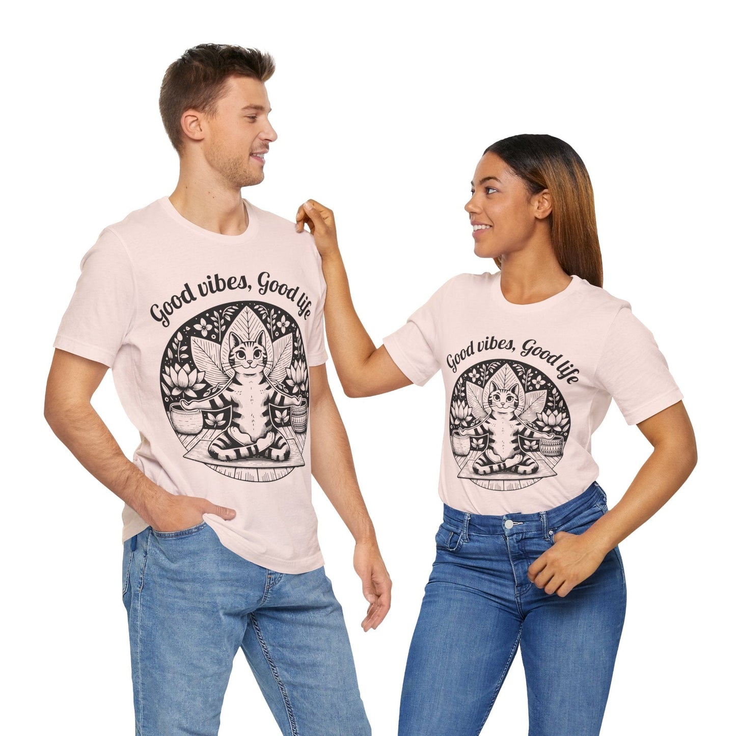 Good Vibes, Good Life Cat Tee | Fun & Positive Style
