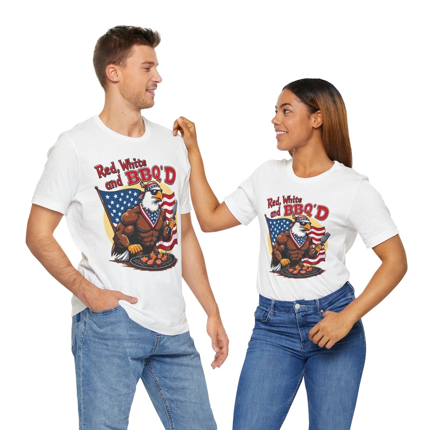 Patriotic BBQ Eagle T-Shirt | Red, White, and BBQ'D