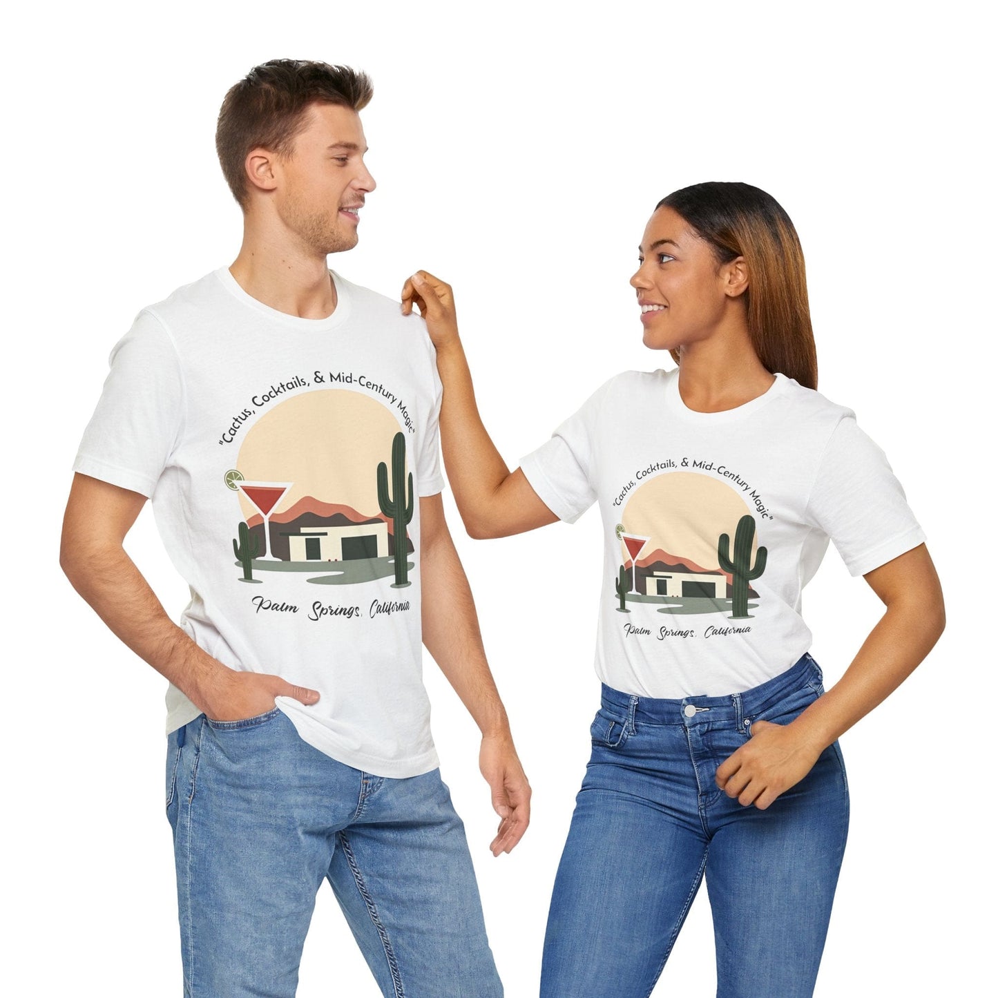 Cactus Cocktails Palm Springs T-Shirt | Retro Desert Design
