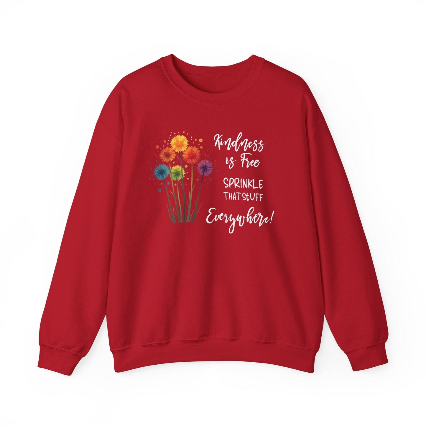 Kindness is Free Crewneck Sweatshirt - Unisex Heavy Blend™ - Colorful Floral Design