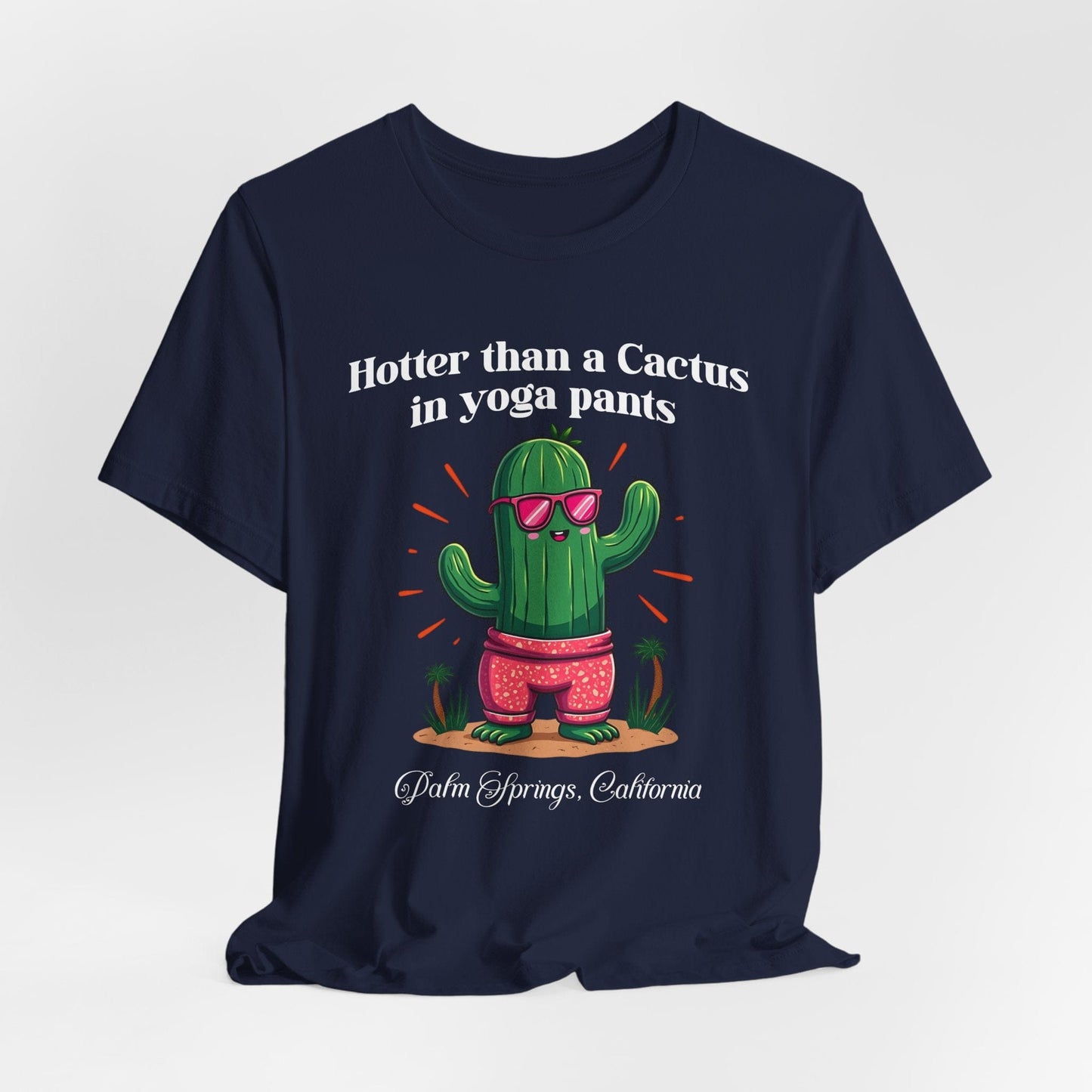 Cactus Yoga Tee - Fun Unisex Short Sleeve Shirt for Palm Springs Lovers