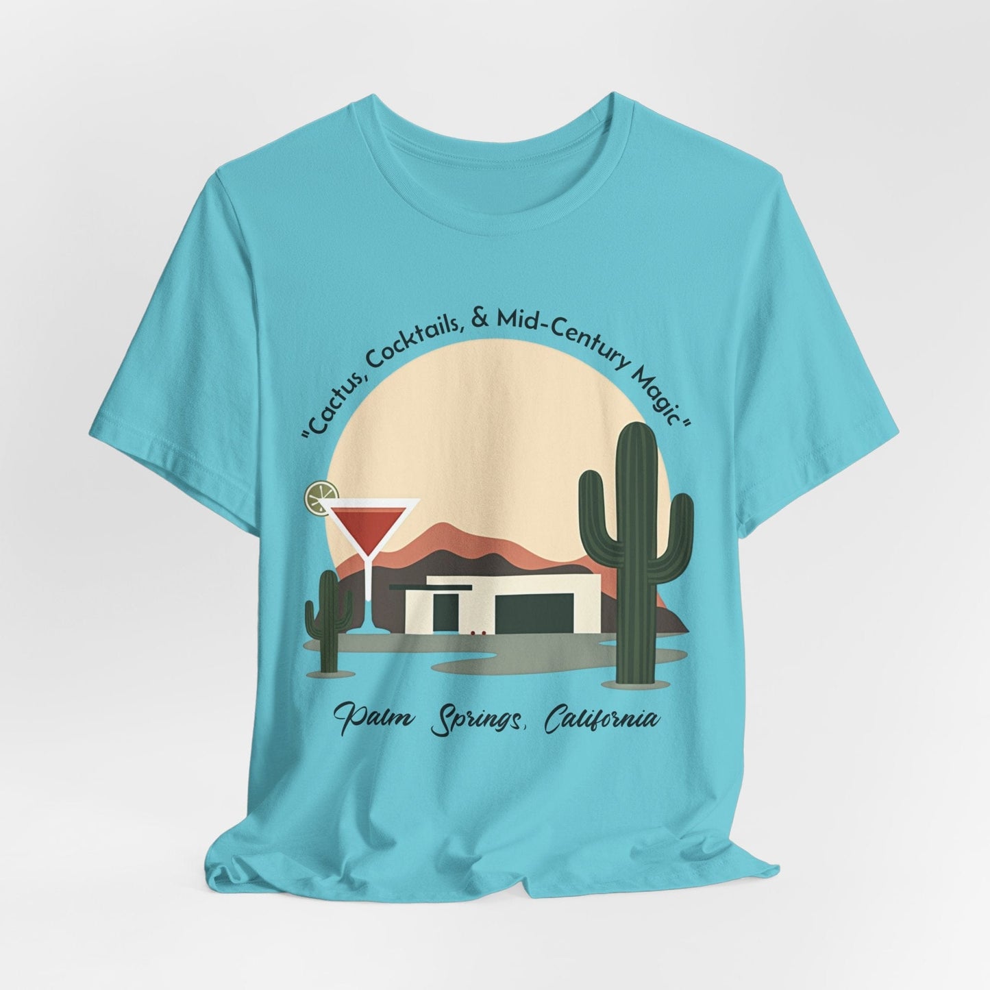 Cactus Cocktails Palm Springs T-Shirt | Retro Desert Design