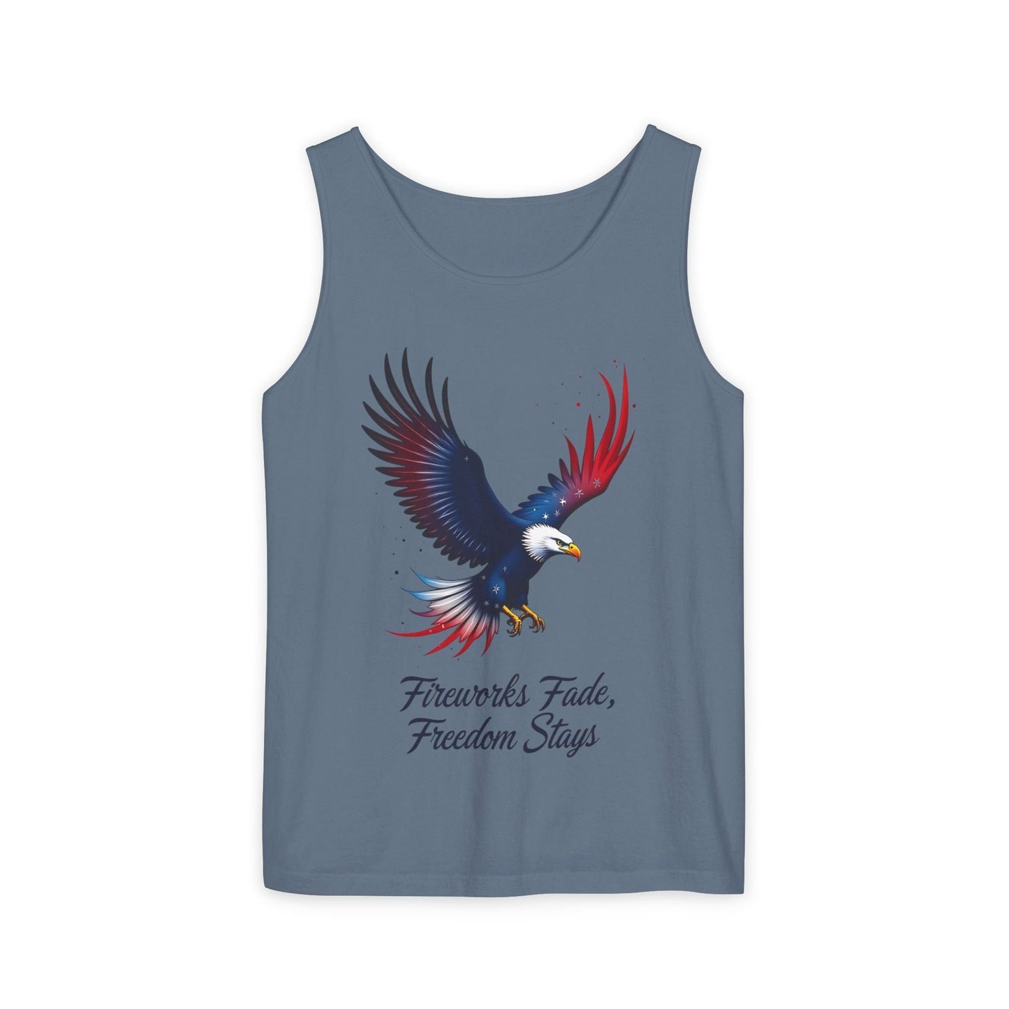 Patriotic Eagle Tank Top | Fireworks Fade, Freedom Stays