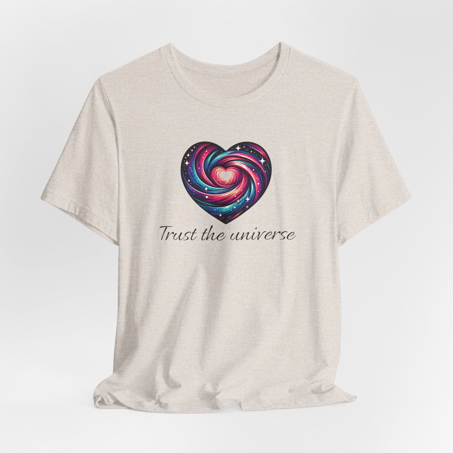 Trust the Universe Unisex Jersey Tee - Inspirational Cosmic Heart Design