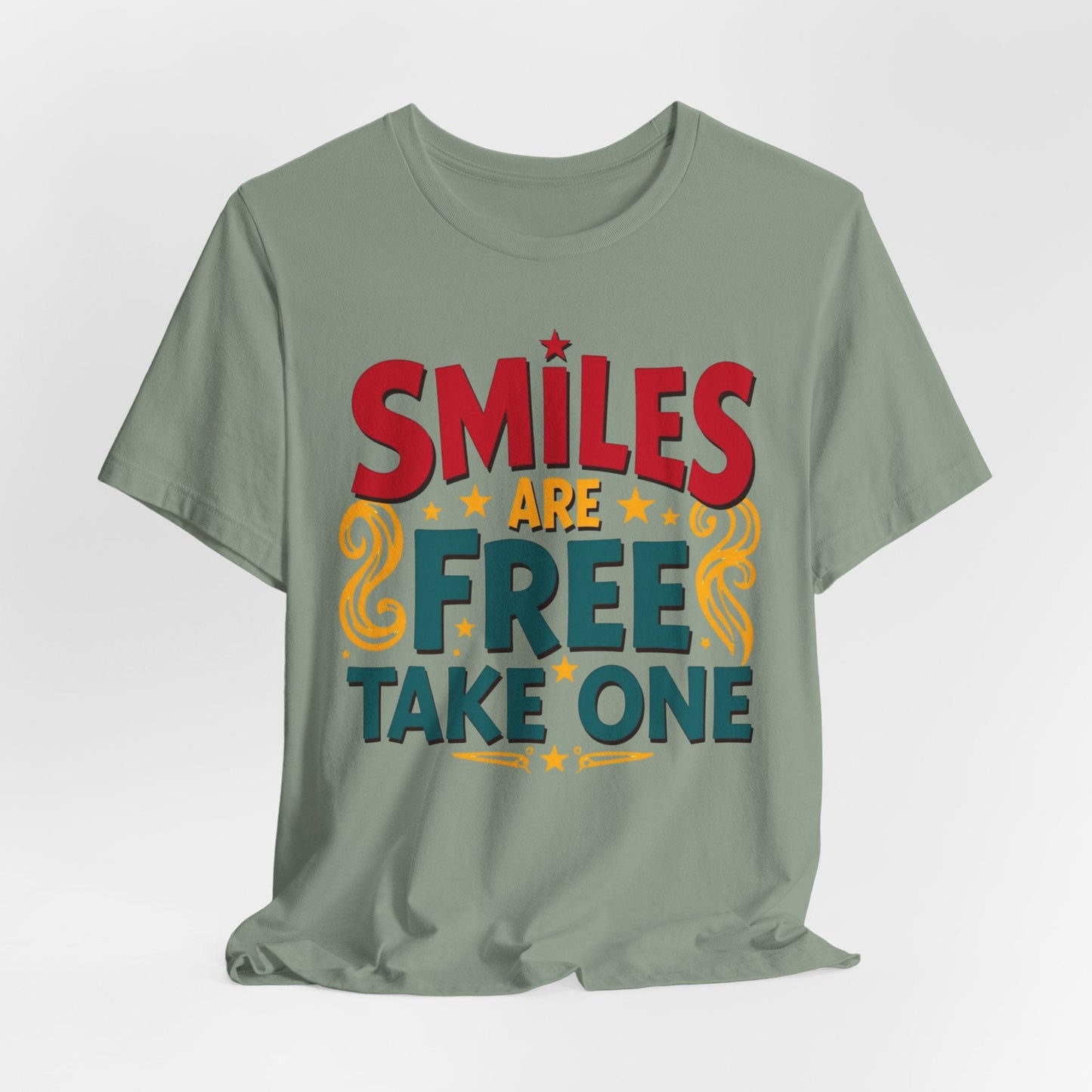 Unisex Smiles Are Free Tee - Comfortable Casual Shirt for Joyful Moments
