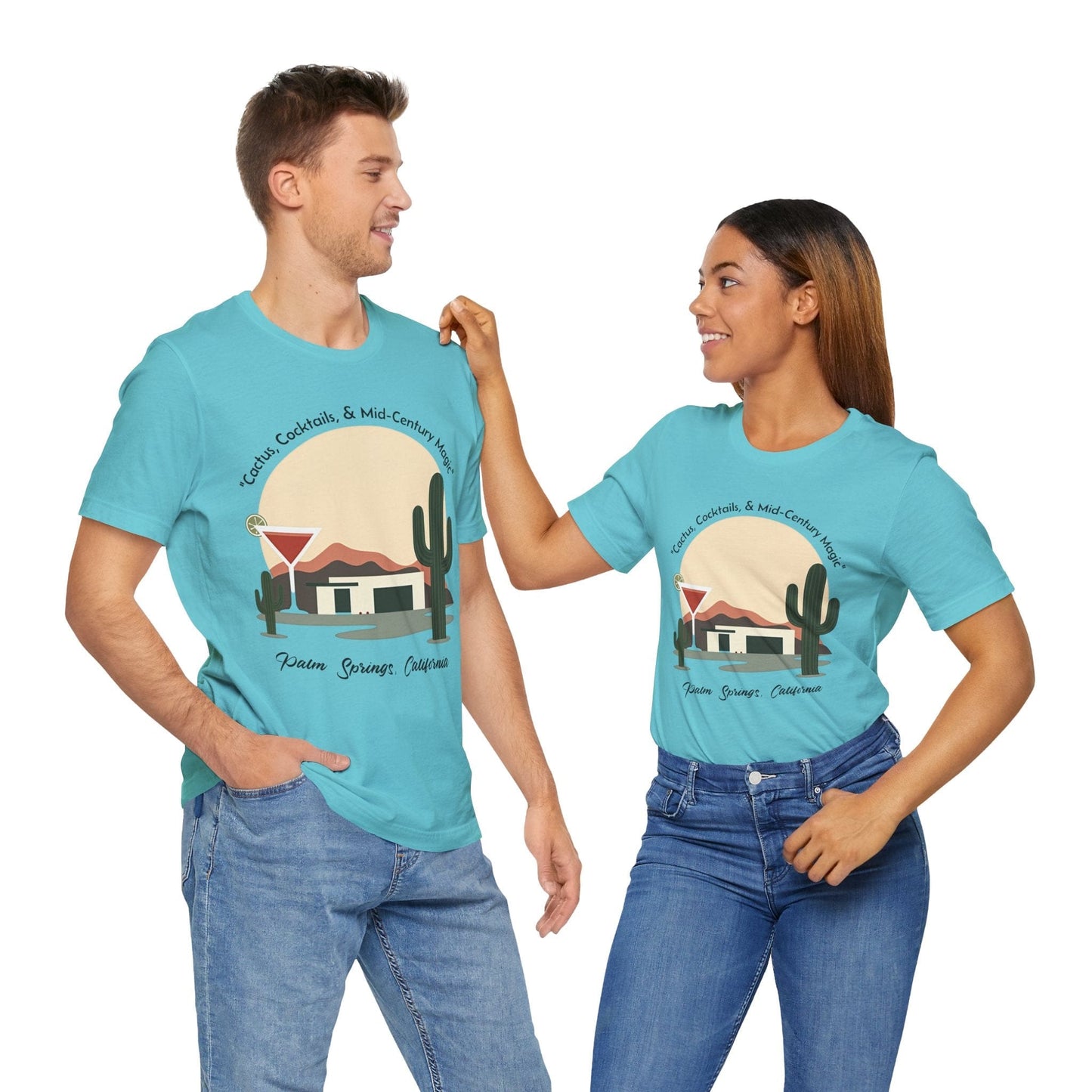 Cactus Cocktails Palm Springs T-Shirt | Retro Desert Design