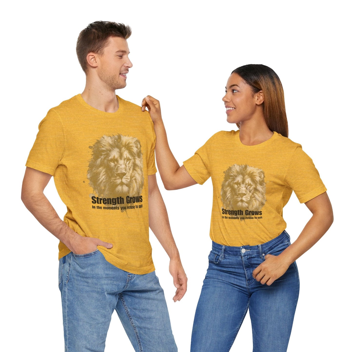 Strength Grows Inspirational Lion Tee for Motivational Moments