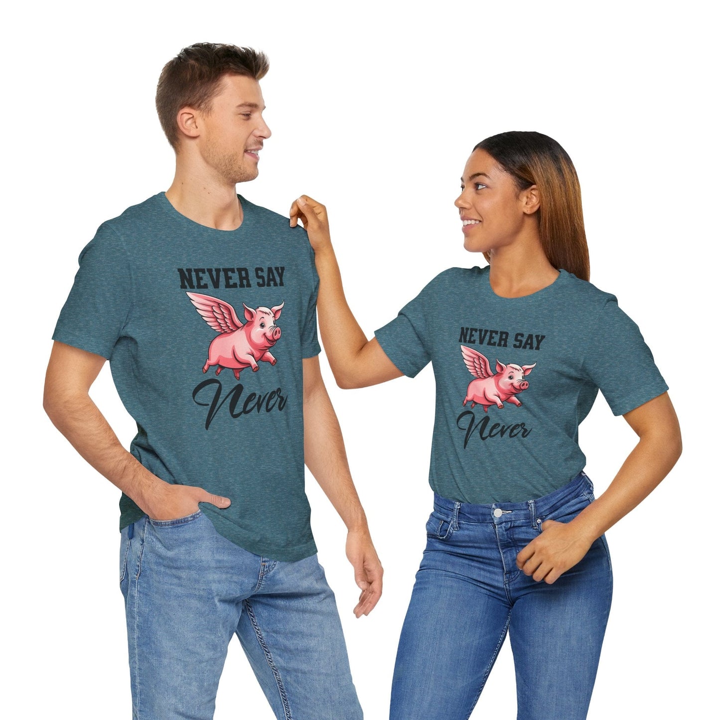 Never Say Never Pig Graphic T-Shirt
