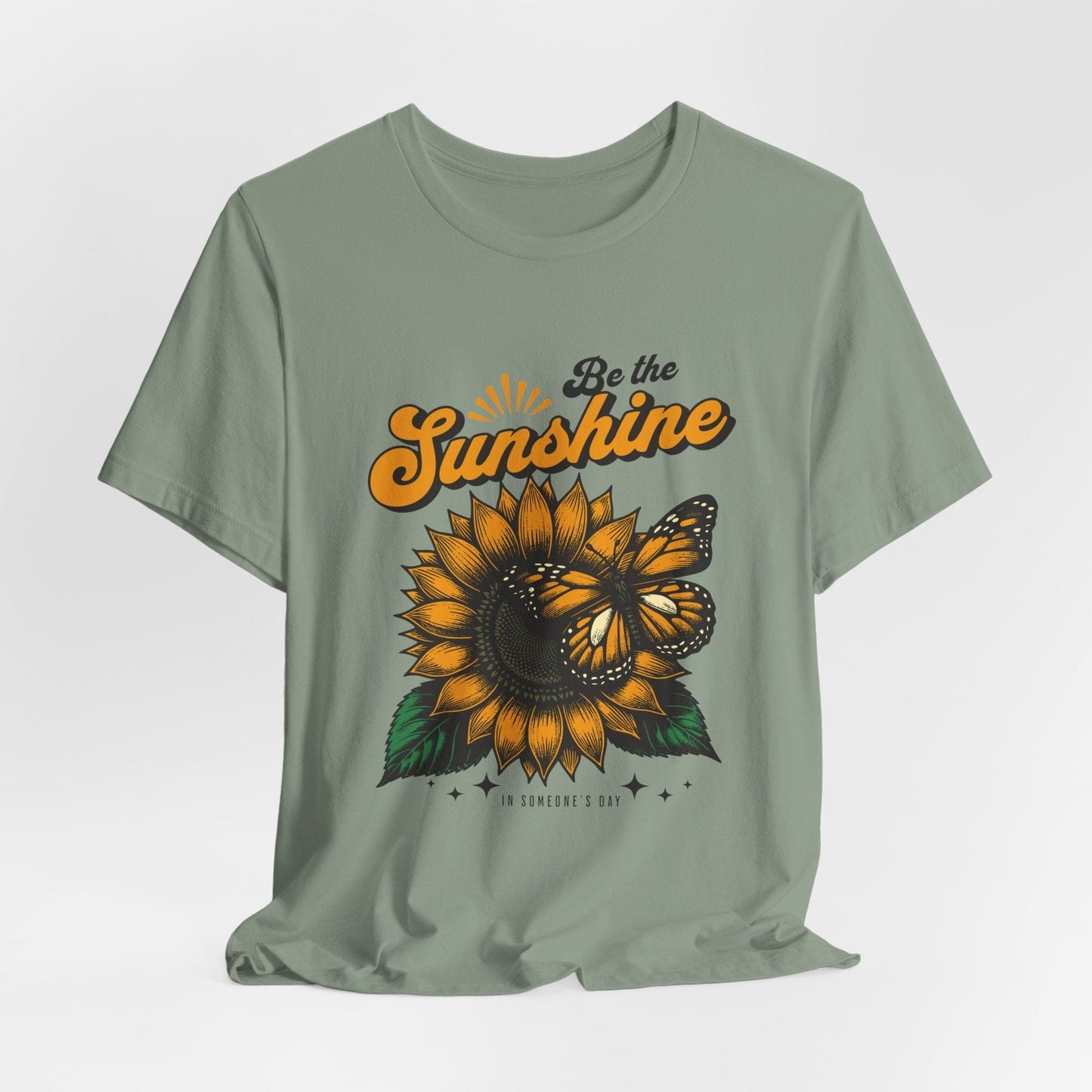 "Be the Sunshine" Sunflower Unisex Tee | Inspirational Floral Shirt