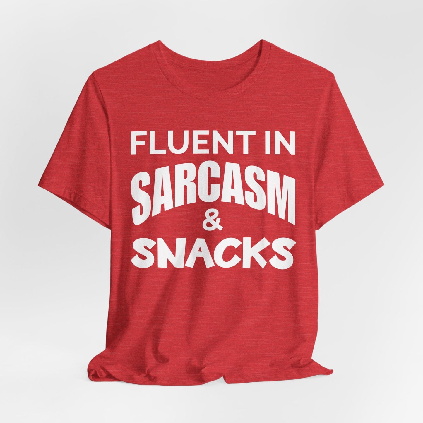 Fluent in Sarcasm & Snacks T-Shirt | Fun & Playful Design