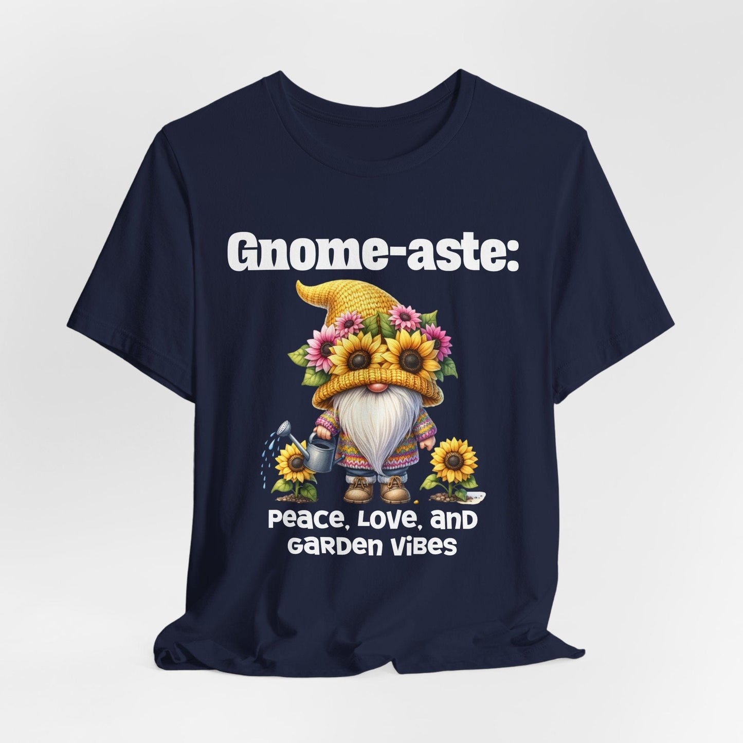 Gnome-inspired T-Shirt - Peace, Love, and Garden Vibes
