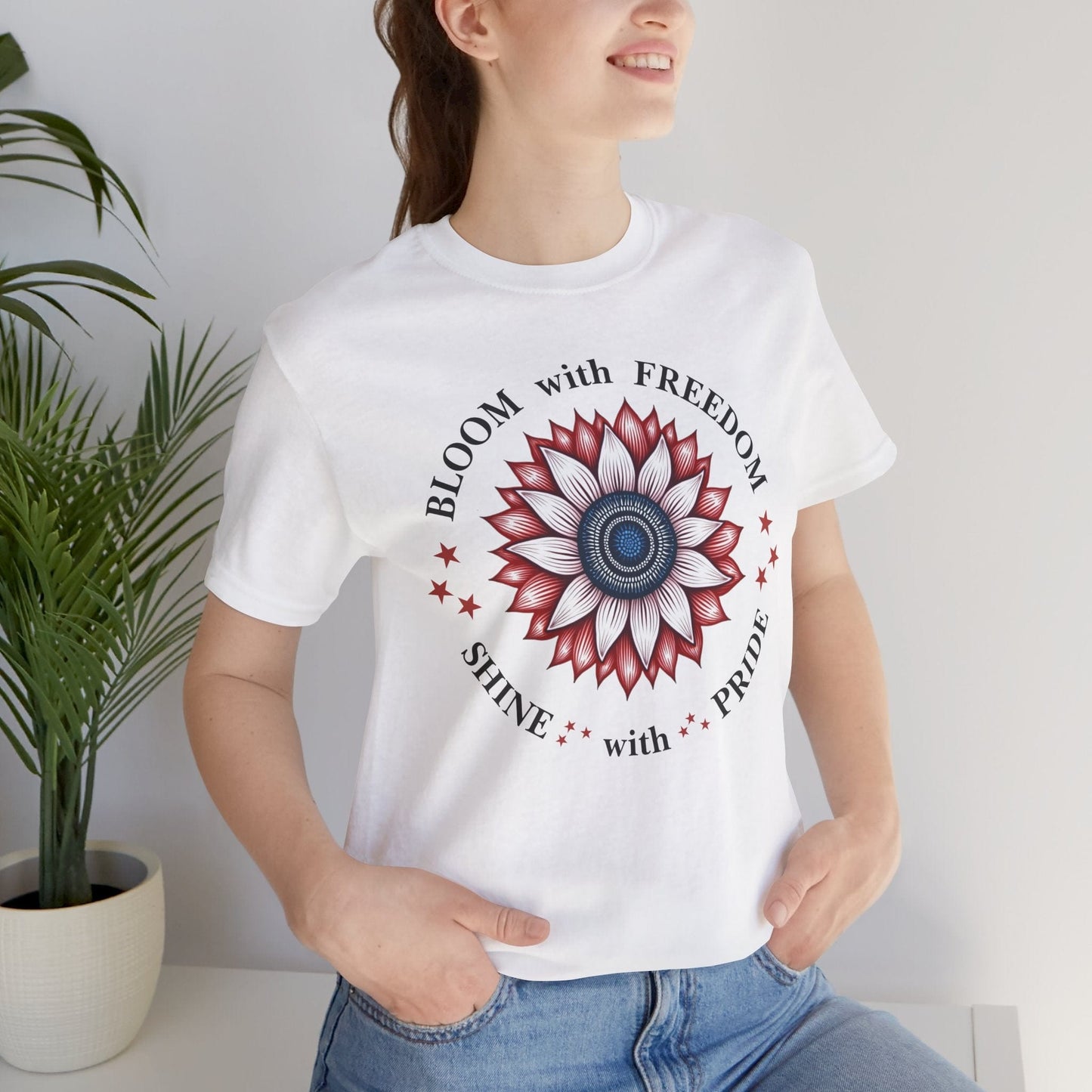 "Bloom with Freedom, Shine with Pride" T-Shirt | Inspirational Design