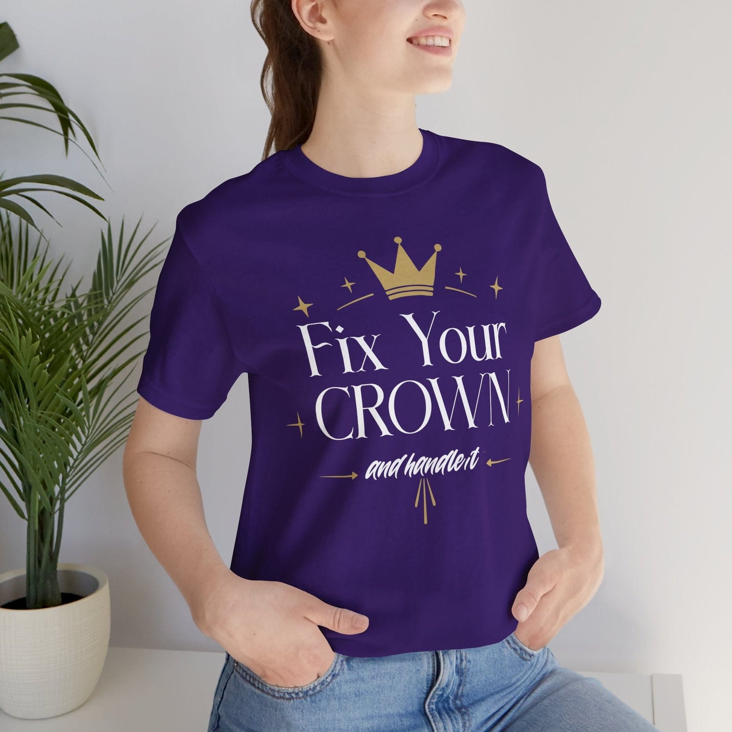 'Fix Your CROWN' Empowerment Quote T-Shirt