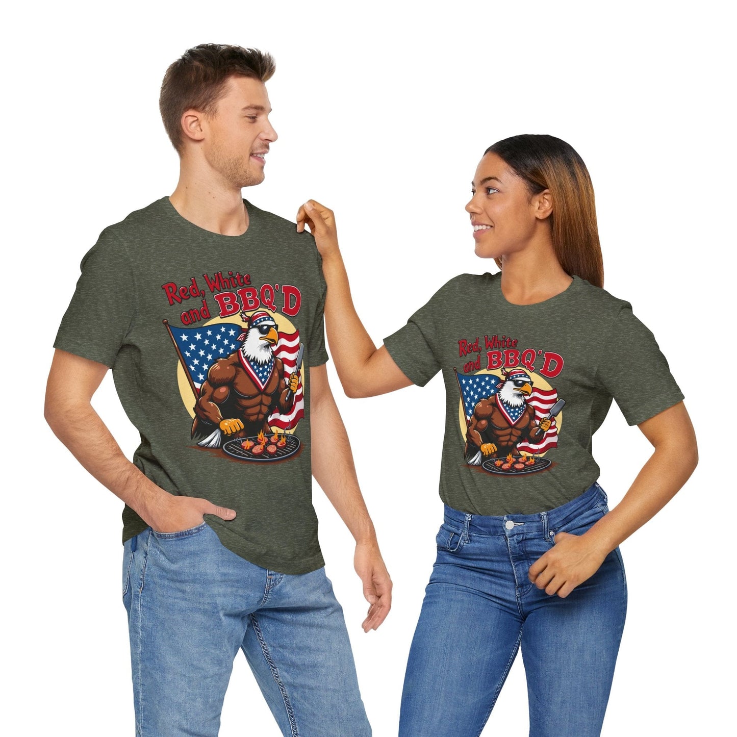 Patriotic BBQ Eagle T-Shirt | Red, White, and BBQ'D
