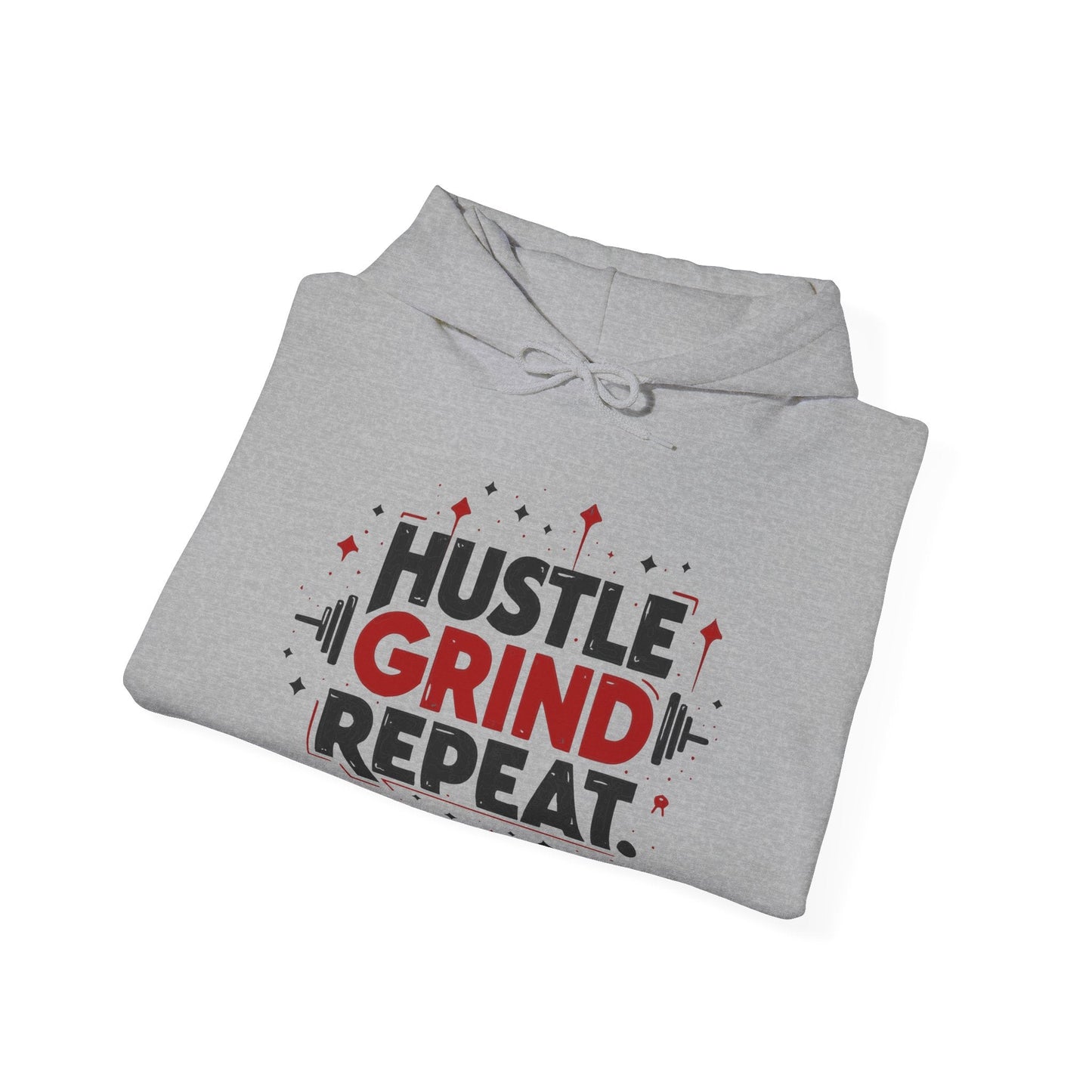 Hustle Grind Repeat Hoodie - Motivational Unisex Sweatshirt for Fitness Enthusiasts