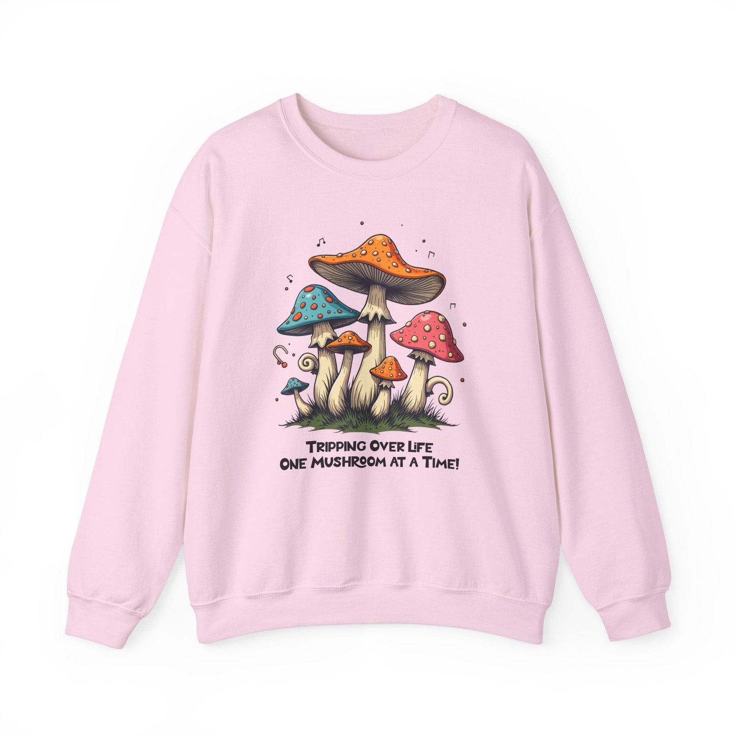 Mushroom Vibes Crewneck Sweatshirt - "Tripping Over Life One Mushroom at a Time"