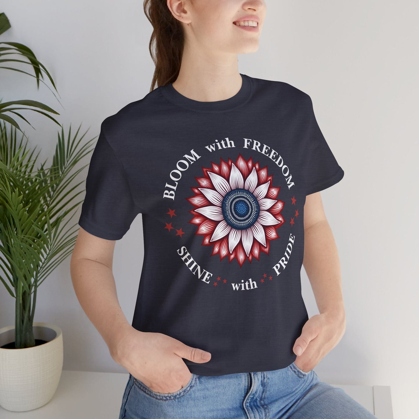 "Bloom with Freedom, Shine with Pride" T-Shirt | Inspirational Design