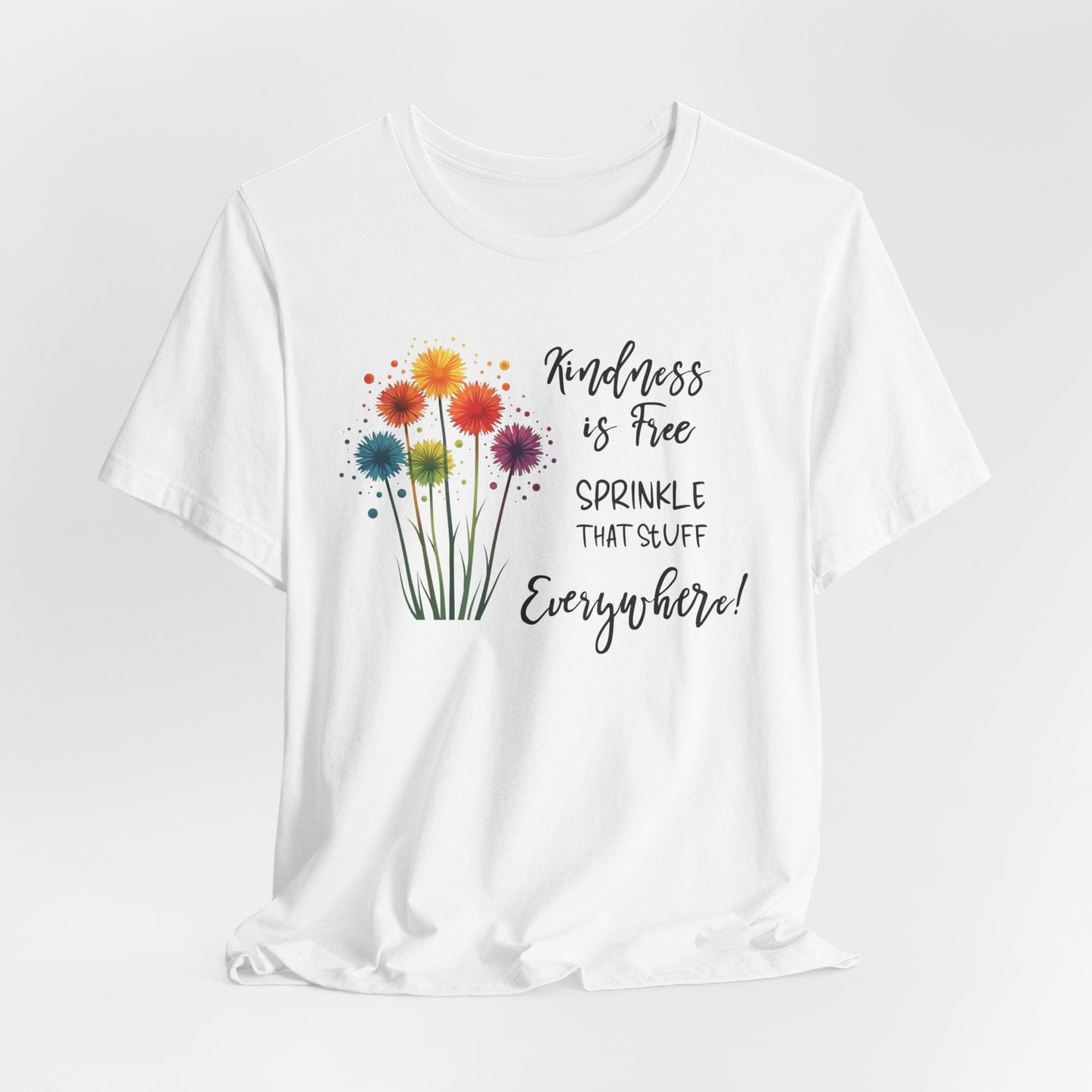 Kindness is Free Floral Tee – Unisex Short Sleeve Shirt for Positive Vibes