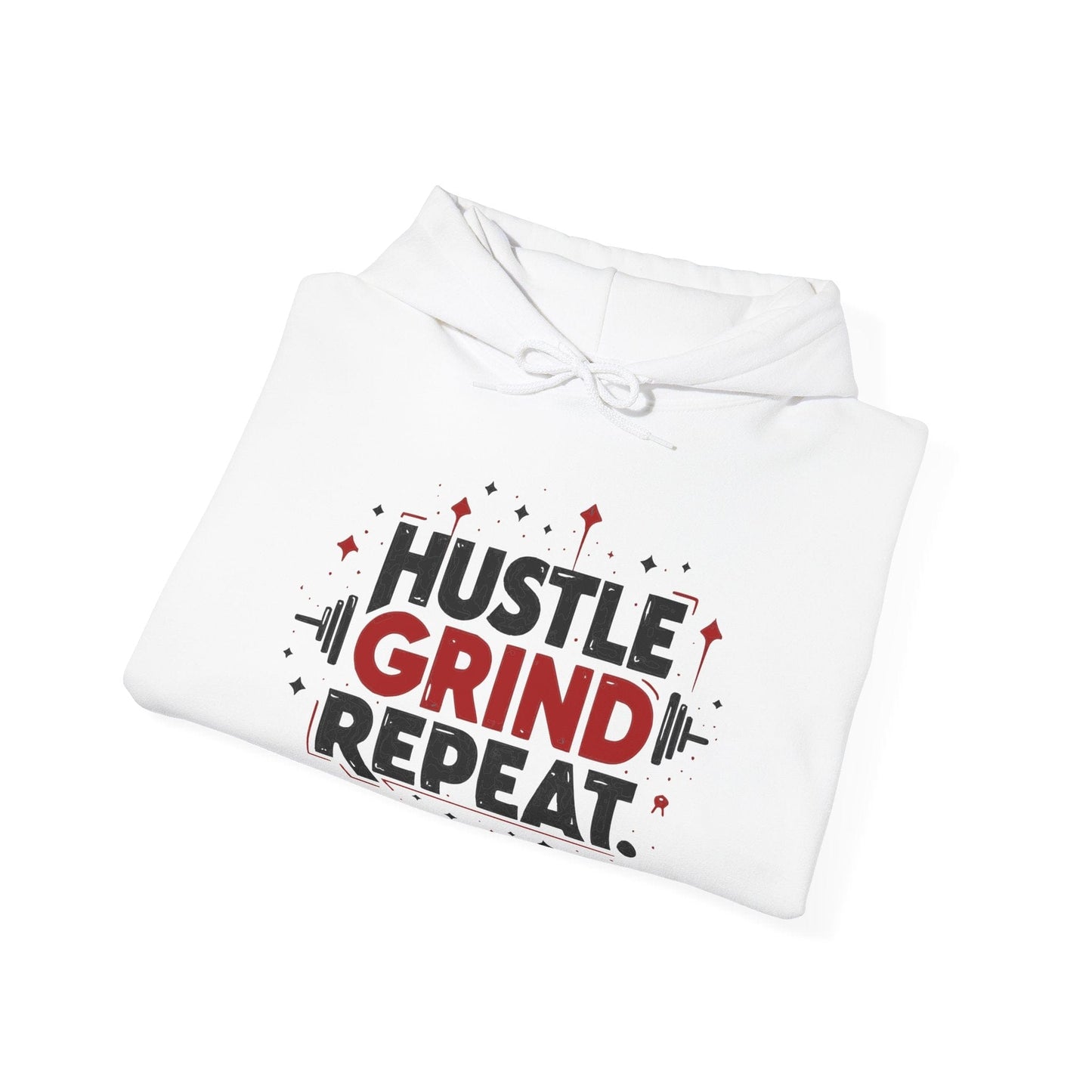 Hustle Grind Repeat Hoodie - Motivational Unisex Sweatshirt for Fitness Enthusiasts