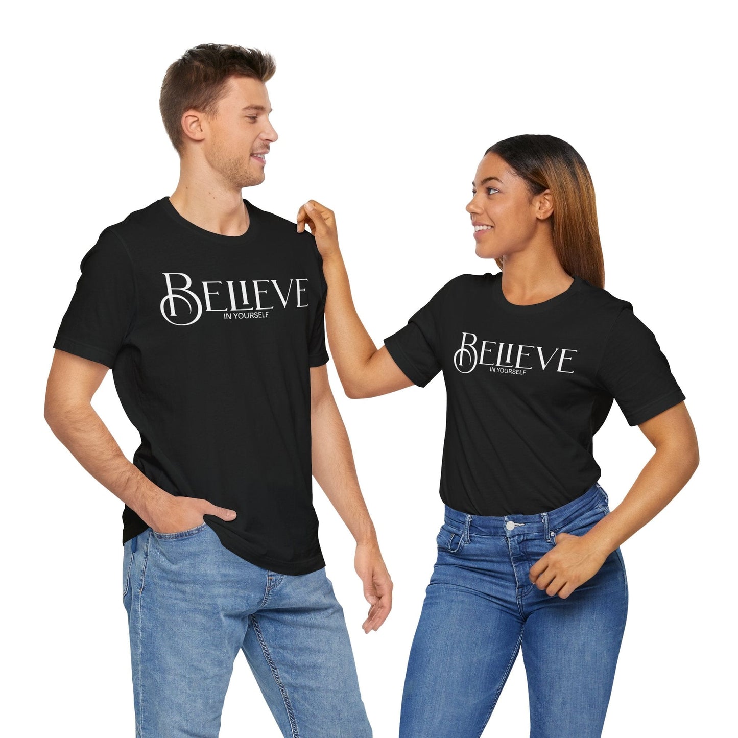 Inspirational 'Believe in Yourself' Unisex Short Sleeve Tee