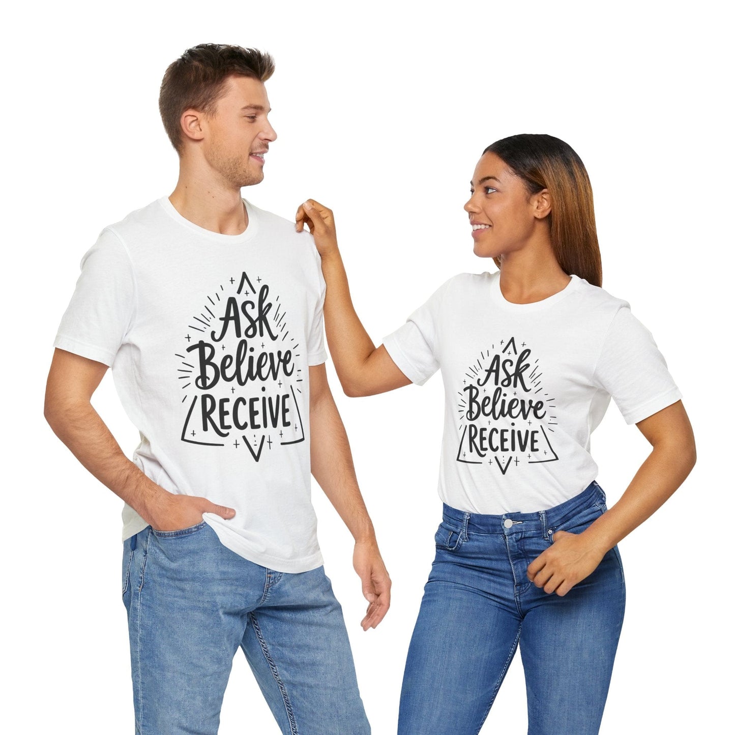 Motivational Unisex Tee - 'Ask Believe Receive' Inspirational Shirt