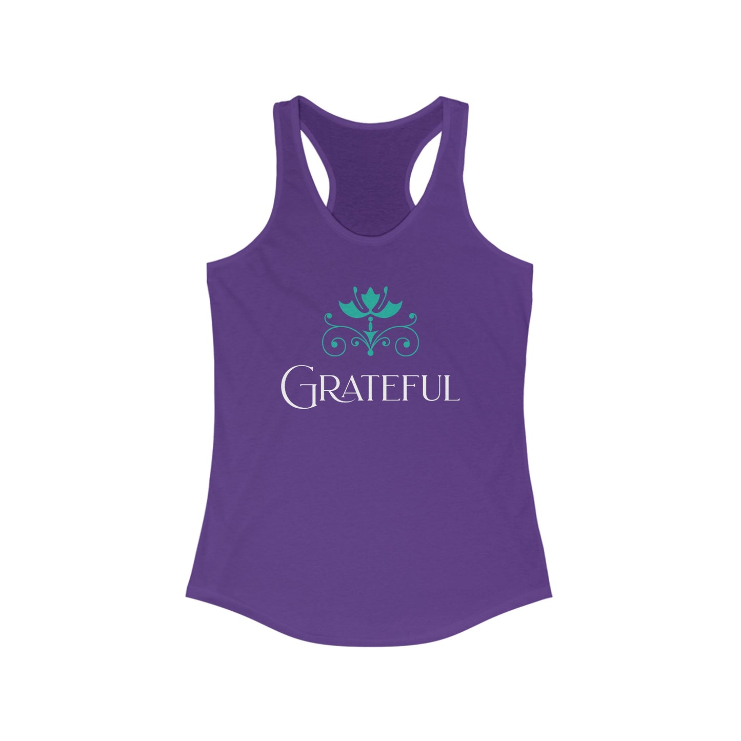 Grateful Women's Ideal Racerback Tank Top | Comfortable & Positive