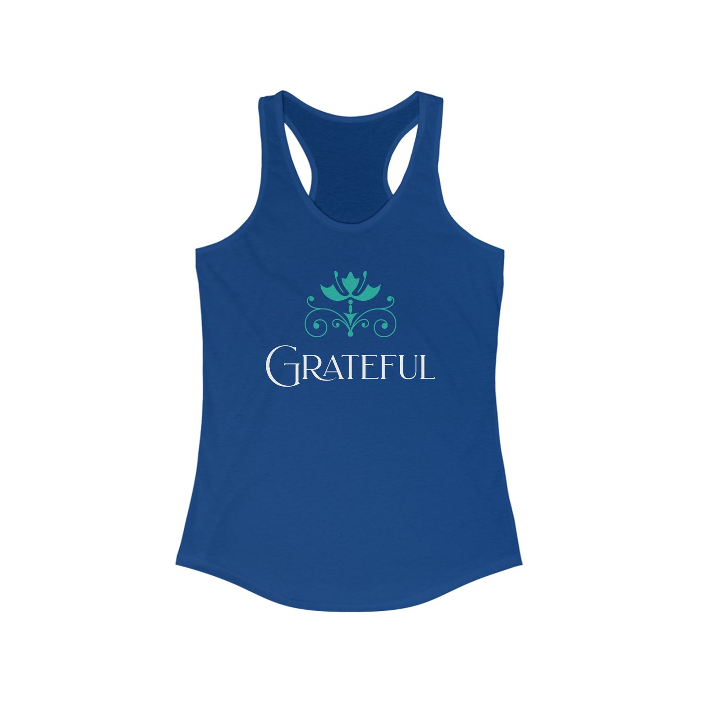 Grateful Women's Ideal Racerback Tank Top | Comfortable & Positive