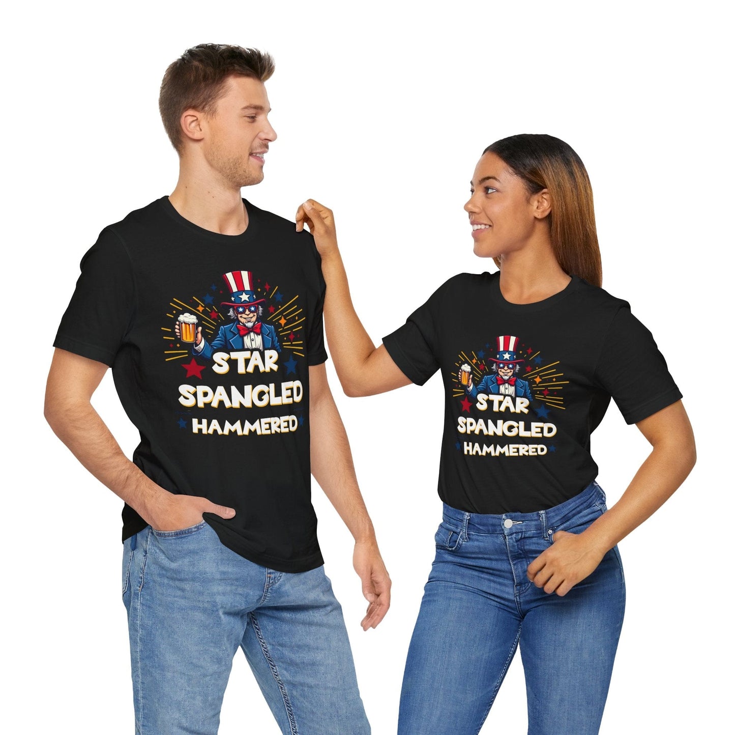 Star Spangled Hammered Unisex T-Shirt - Perfect for 4th of July Celebrations