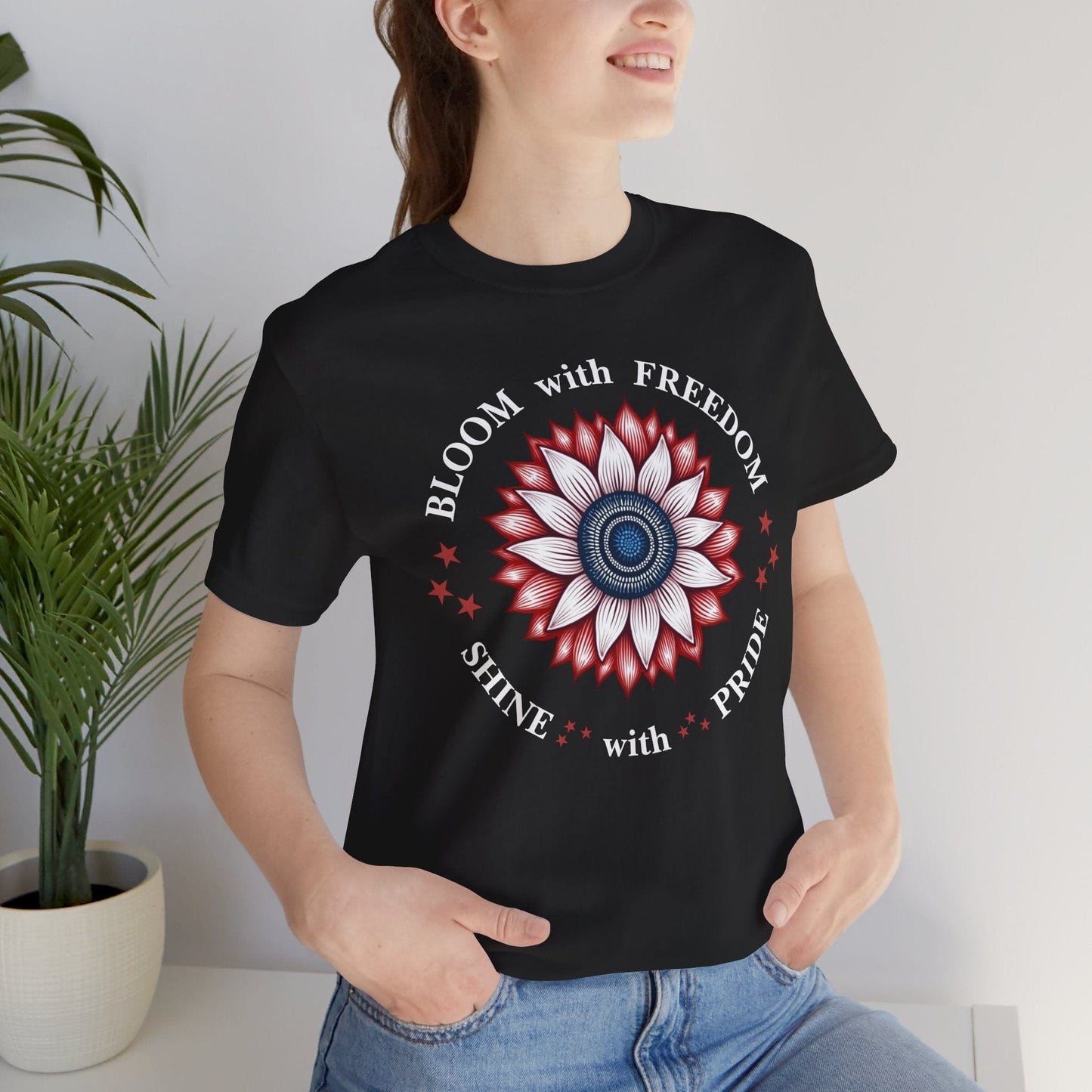 "Bloom with Freedom, Shine with Pride" T-Shirt | Inspirational Design