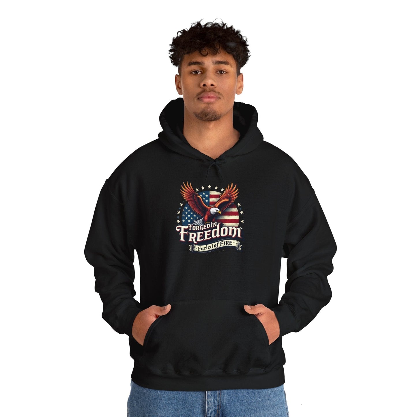 Patriotic Eagle Hooded Sweatshirt | Forged in Freedom | Comfortable & Bold