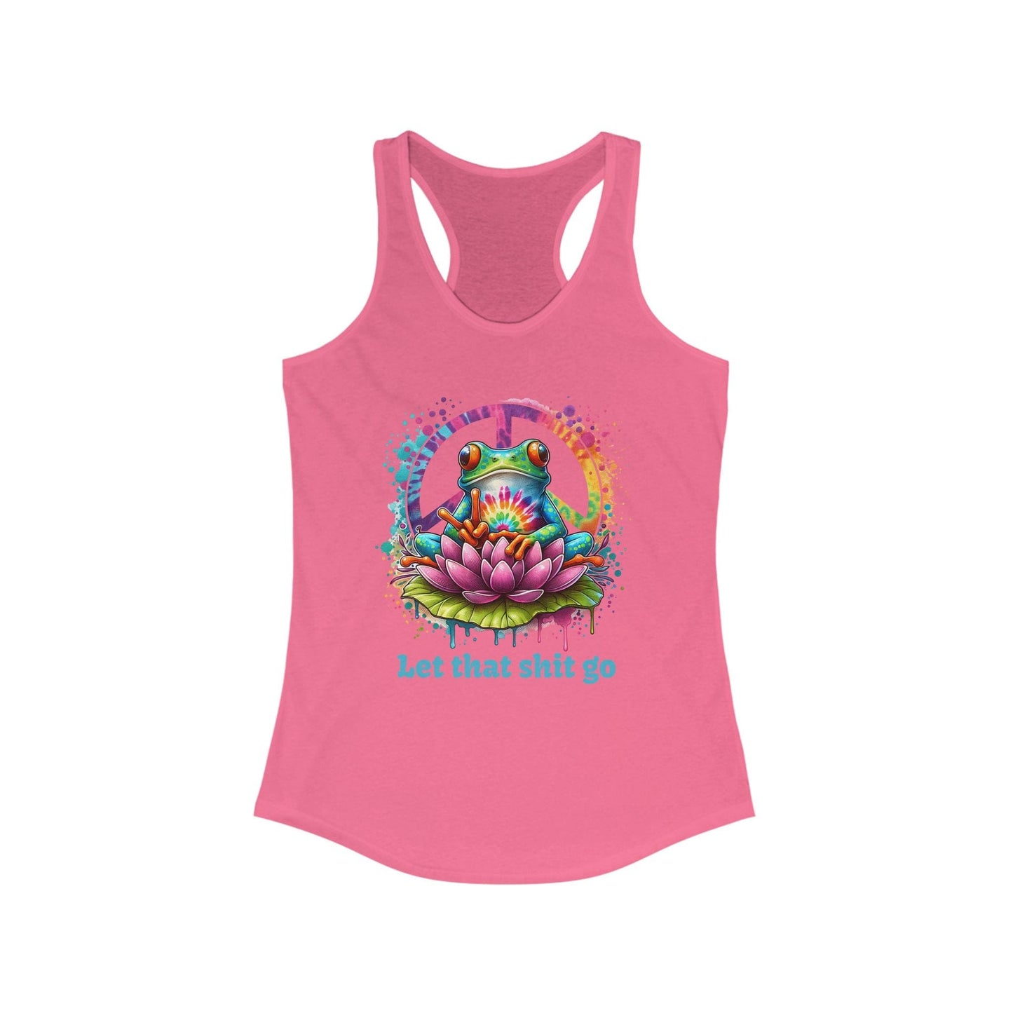 "Let That Sh-- Go" Frog Racerback T-Shirt | Fun & Colorful Design