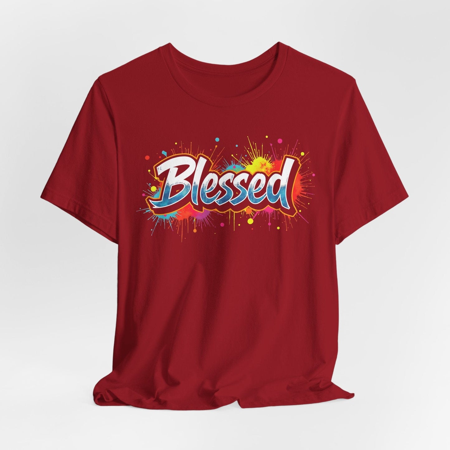 Blessed - Jersey Short Sleeve T-Shirt - Colorful Positive Vibes T-Shirt