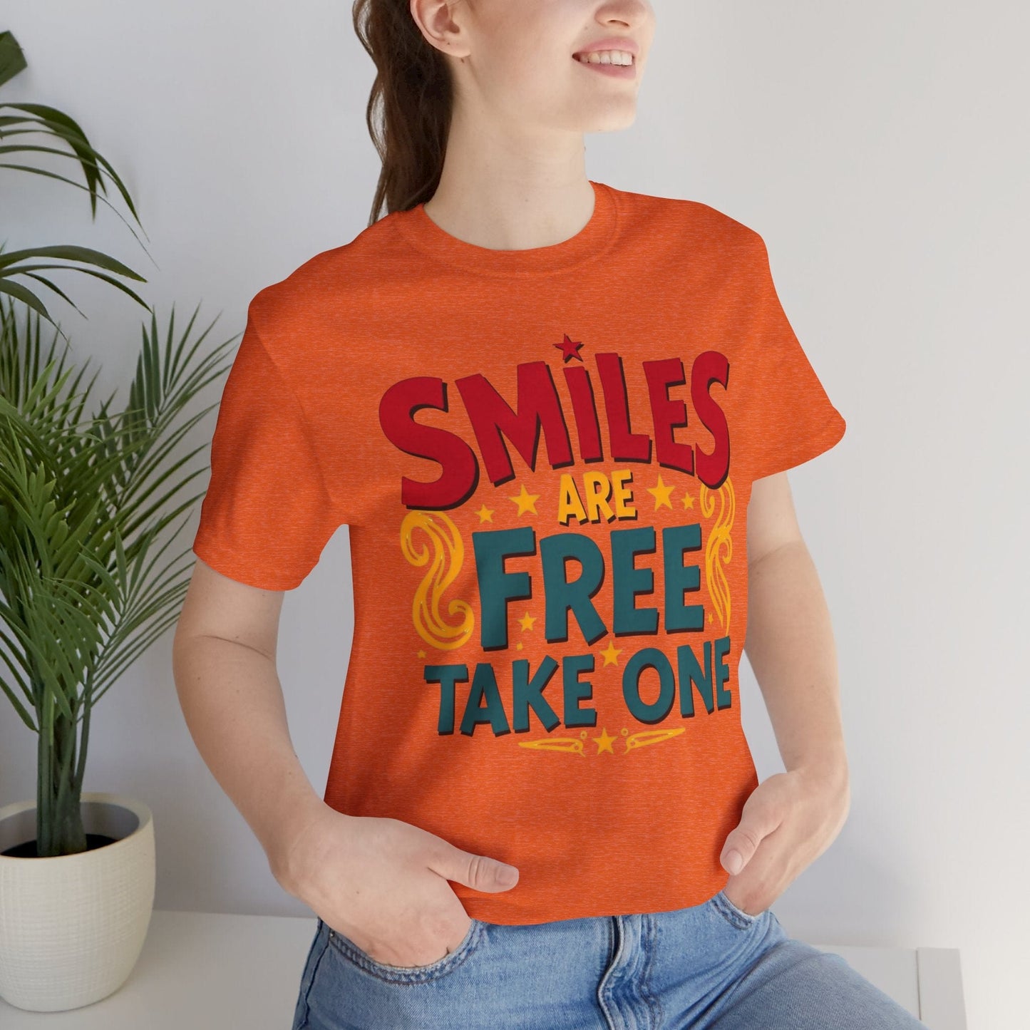 Unisex Smiles Are Free Tee - Comfortable Casual Shirt for Joyful Moments